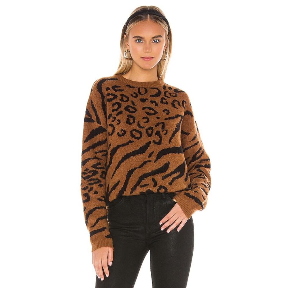 Line and Dot Alee Animal Print Sweater Women's Size L